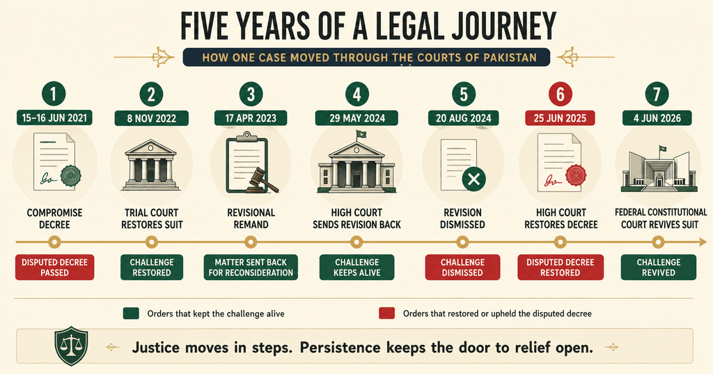 CPLA 143-Q 2025 verified court journey Bibi Amina inheritance case timeline from 2021 to 2026