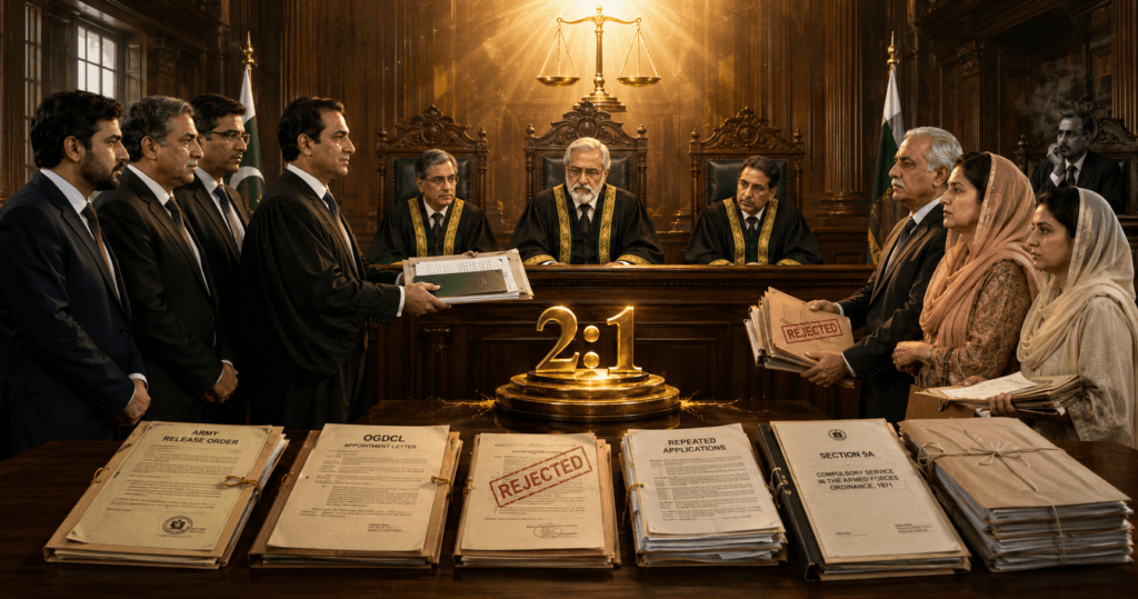 Federal Constitutional Court OGDCL Service Judgment Federal Constitutional Court dismisses delayed OGDCL employee benefits claim