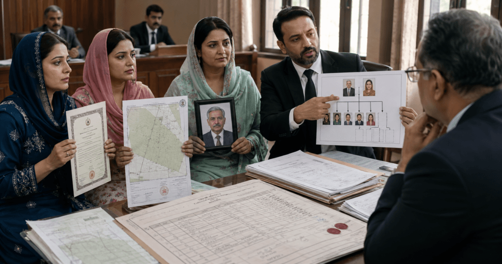 Christian daughters presenting relationship documents to claim their lawful inheritance shares