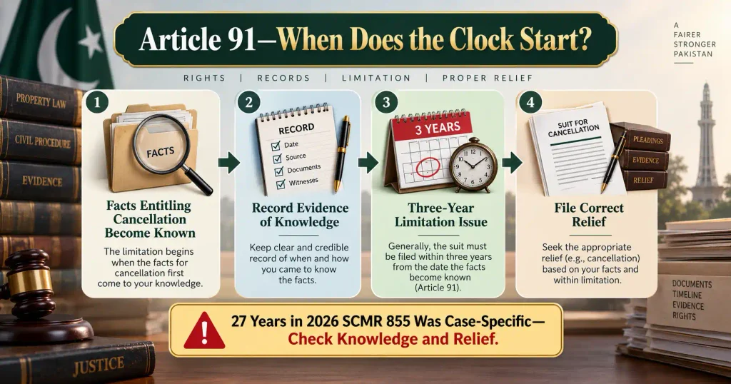 Article 91 limitation timeline for cancelling disputed gift documents