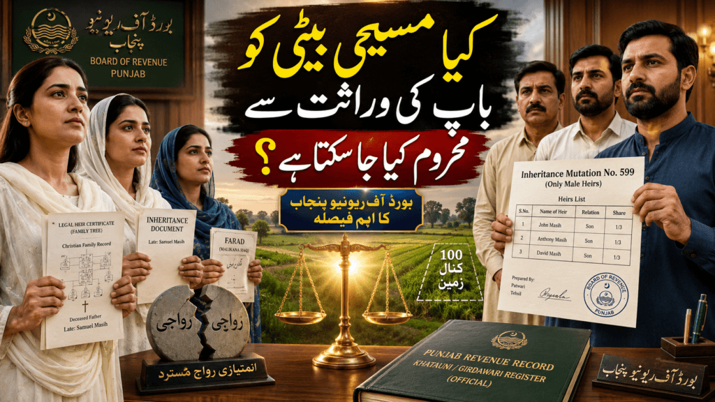 Christian Inheritance Law in Pakistan case protecting daughters excluded from their father’s agricultural land