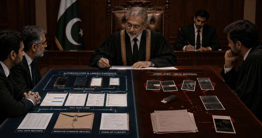 Court Requirements for Authentic Cybercrime Evidence in Pakistan Court reviewing authenticated electronic evidence in a Pakistani cybercrime case