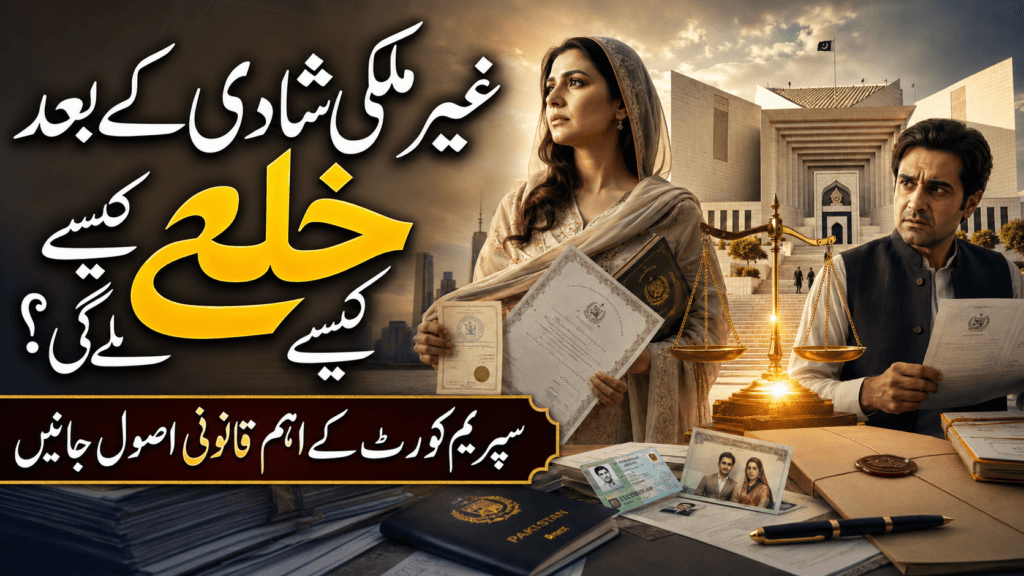 Marriage in Pakistan case about foreign marriage, khula, and Family Court jurisdiction