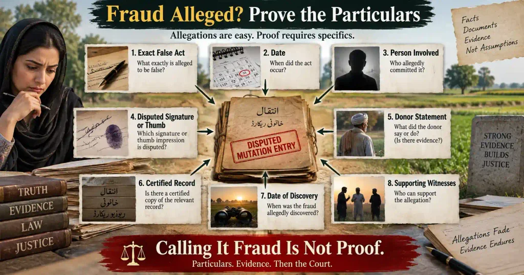 Fraud challenge checklist for disputed gift mutation and revenue record