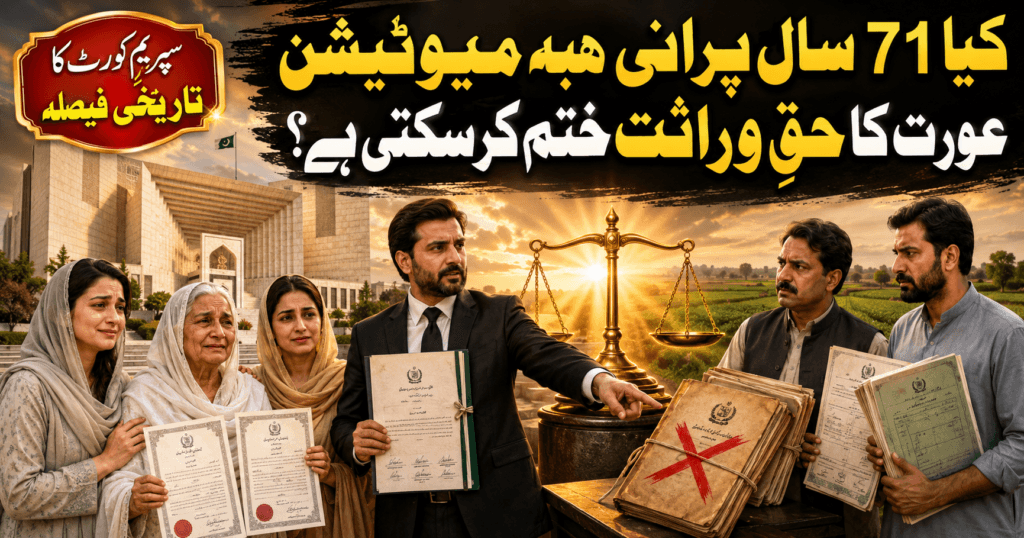 Hiba Law in Pakistan and Women’s Inheritance Judgment Hiba Law in Pakistan Supreme Court case concerning an old gift mutation and women’s inheritance rights