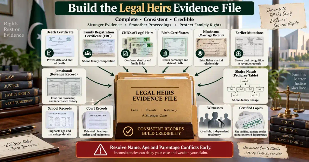 Proof of Legal Heirs in Pakistan evidence file with family and revenue records