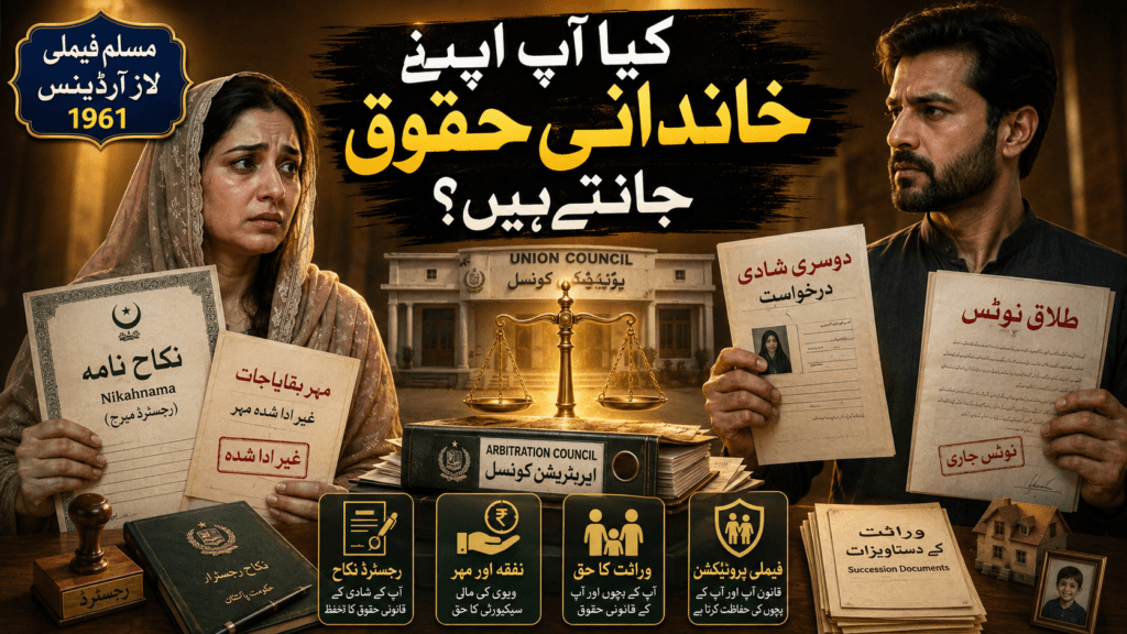 Muslim Family Laws Ordinance protecting marriage, talaq, maintenance and inheritance rights in Pakistan
