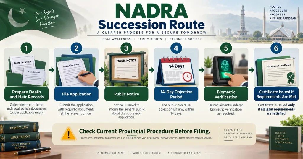 NADRA Succession Certificate process with public notice and biometrics