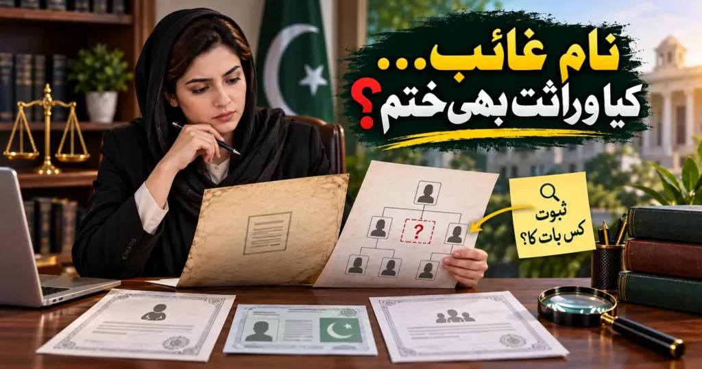 Proof of Legal Heirs in Pakistan where a woman's name is missing from pedigree