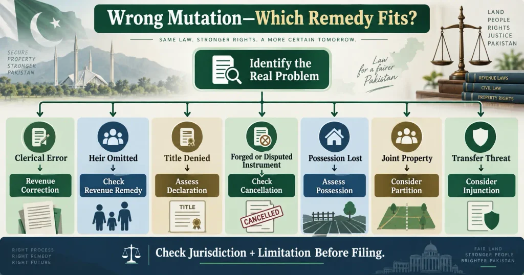 Legal remedy tree for a wrong inheritance mutation and title dispute