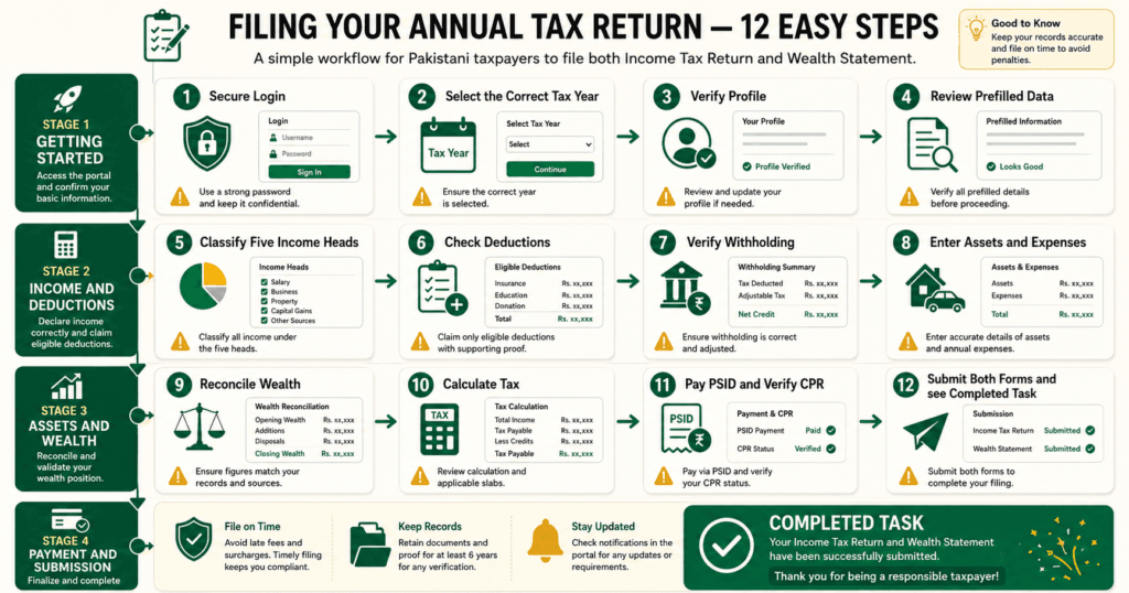 FBR income tax return filing through IRIS in Pakistan