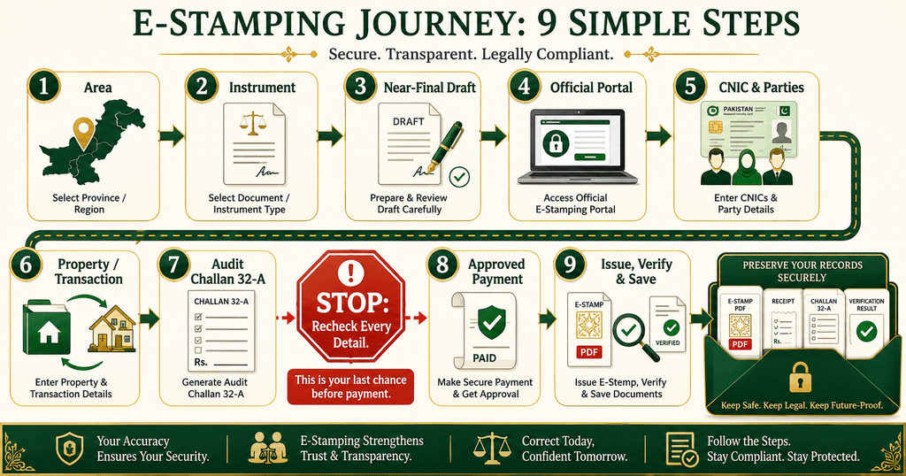 Stamp paper online nine-step process from official portal to e stamp verification