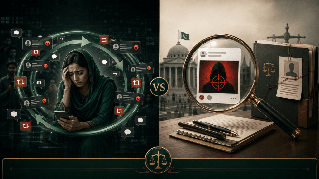 Comparison between repeated cyber bullying behaviour and Pakistan's PECA section 24A legal test