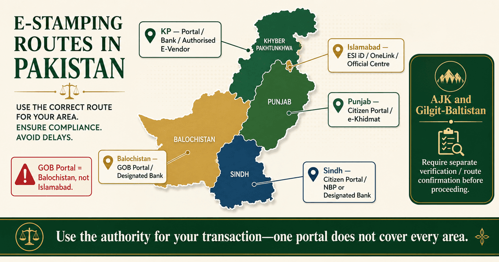 Stamp paper online official portal routes for Punjab Sindh KP Islamabad and Balochistan