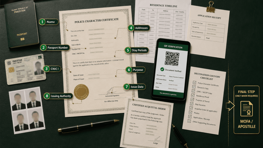 Final Police Character Certificate Inspection Checklist Police character certificate document and verification checklist before submission