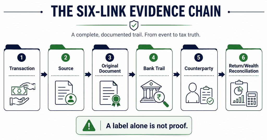 Evidence chain for explaining bank deposits and assets under section 111