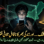 Cyber crime in Pakistan warning showing online fraud, hacking, blackmail and a safe complaint path.