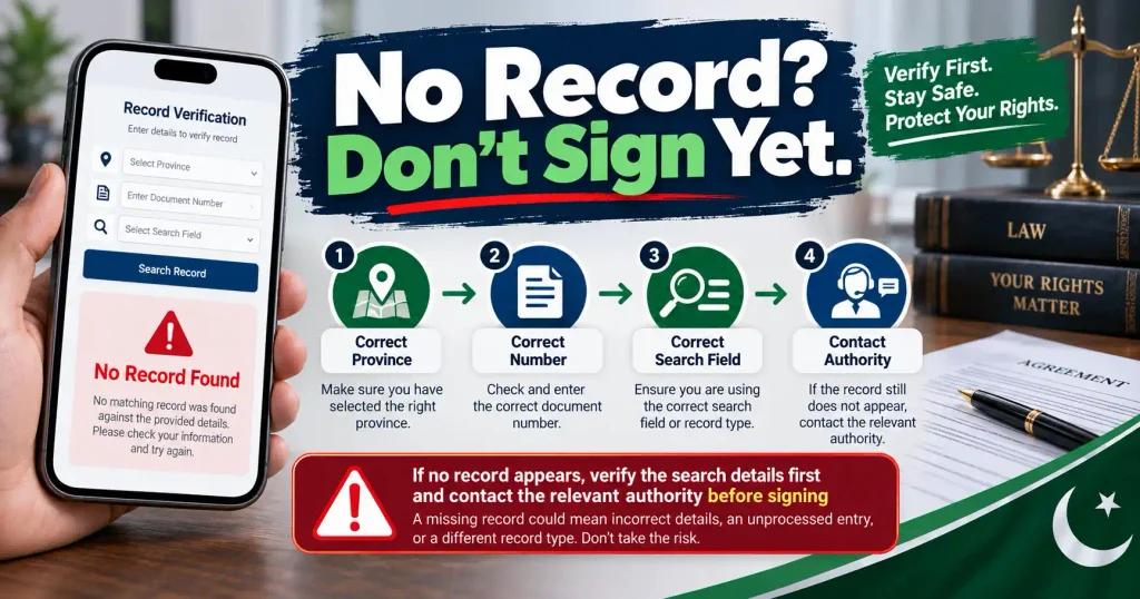 No record found warning during e stamp verification on an official portal