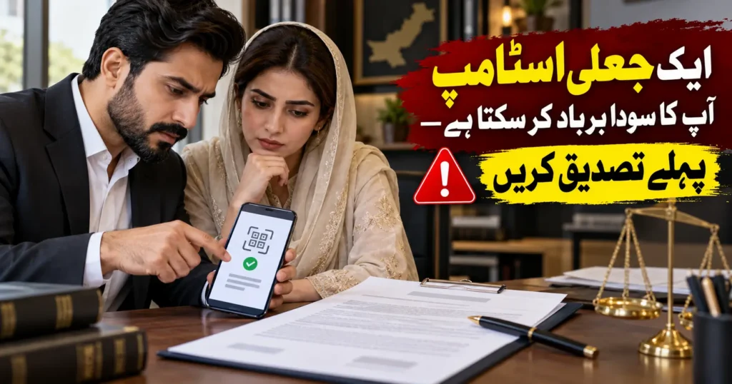 E stamp verification in Pakistan using official portal and QR checks