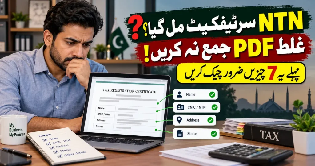 FBR NTN Certificate checks before downloading and submitting registration proof