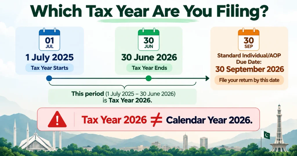 FBR Tax Return Tax Year 2026 period and standard filing deadline