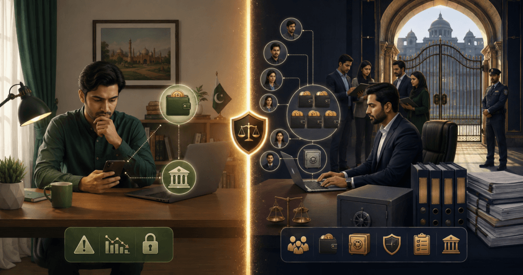 Personal Crypto Trading vs VASP Business Pakistan Own-account crypto trader compared with licensed virtual asset service provider Pakistan