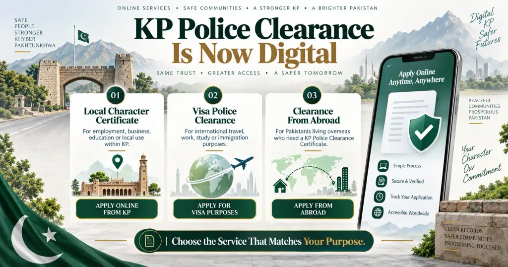 Police character certificate KP online and visa clearance app routes
