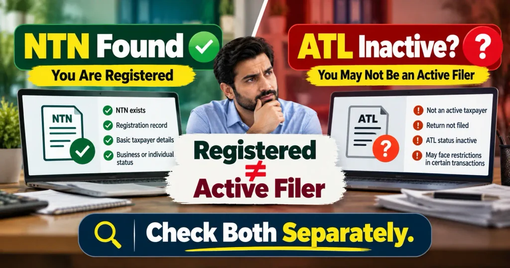 NTN found but ATL inactive showing registration and filer status are different