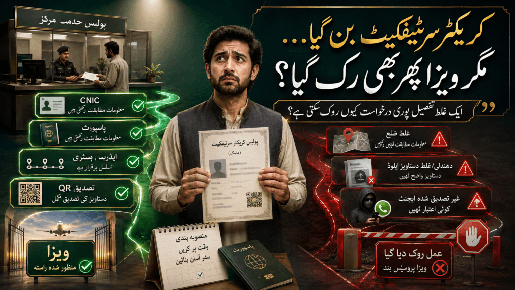 Police Character Certificate: 7 Mistakes That Can Delay Your Visa Police character certificate Pakistan guide for visa, official application and verification