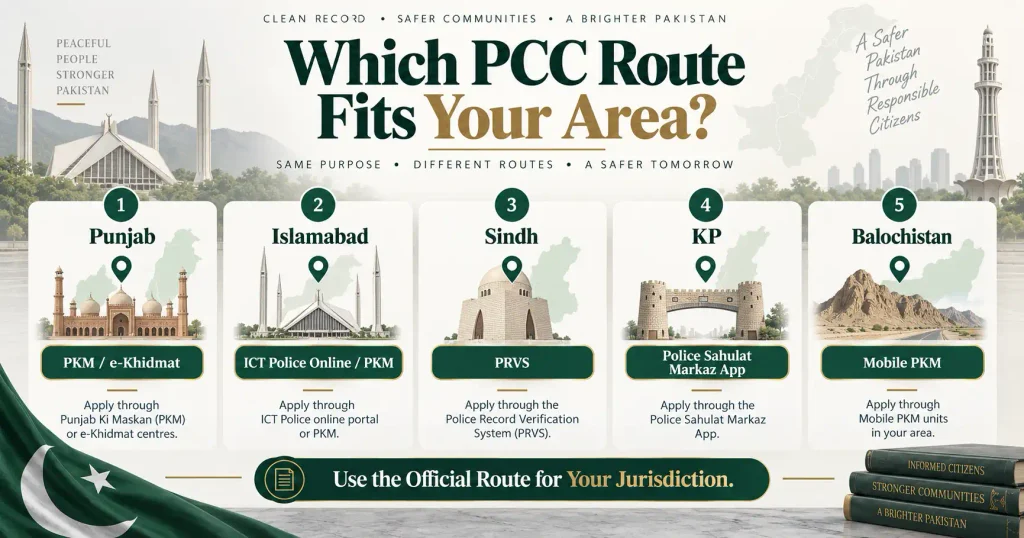 Police character certificate online routes across Pakistan provinces