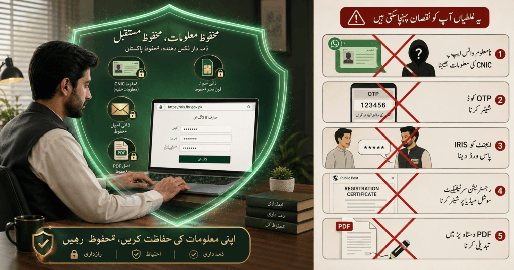 FBR Tax Identity and NTN Certificate Security Protecting CNIC, OTP, email, password, and FBR NTN certificate from tax identity misuse