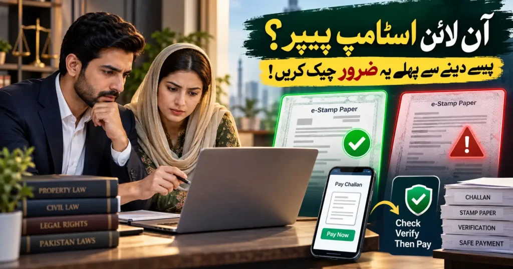 Stamp paper online Pakistan e stamp payment download and verification guide