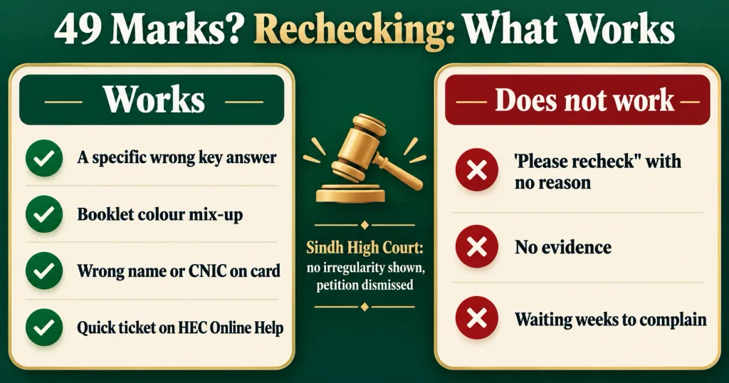 What works and what fails when rechecking a 49-mark Law GAT result