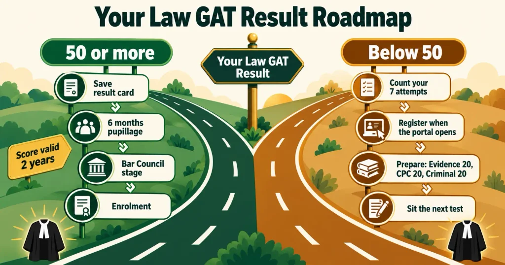 Roadmap after the Law GAT result: pupillage path if you pass, December retake if not