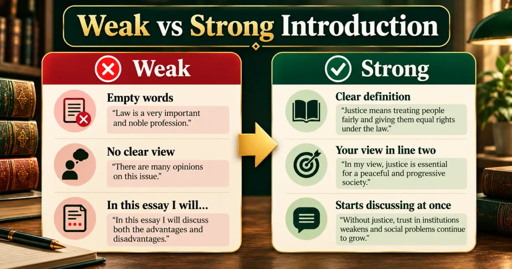 Comparison of a weak and a strong introduction for a LAT essay on artificial intelligence